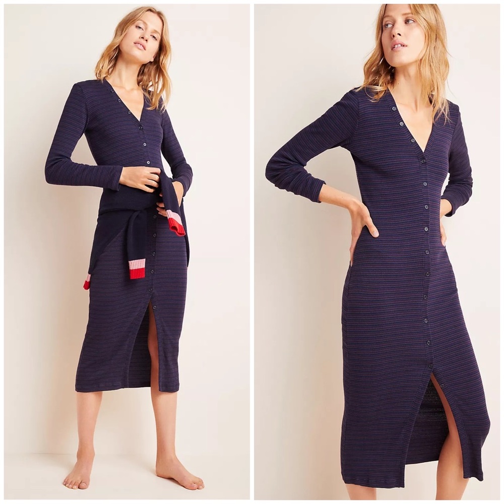 NWT Anthropologie Sundry Button-Front Midi Dress